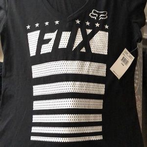 NWT Fox Racing Vneck tshirt L